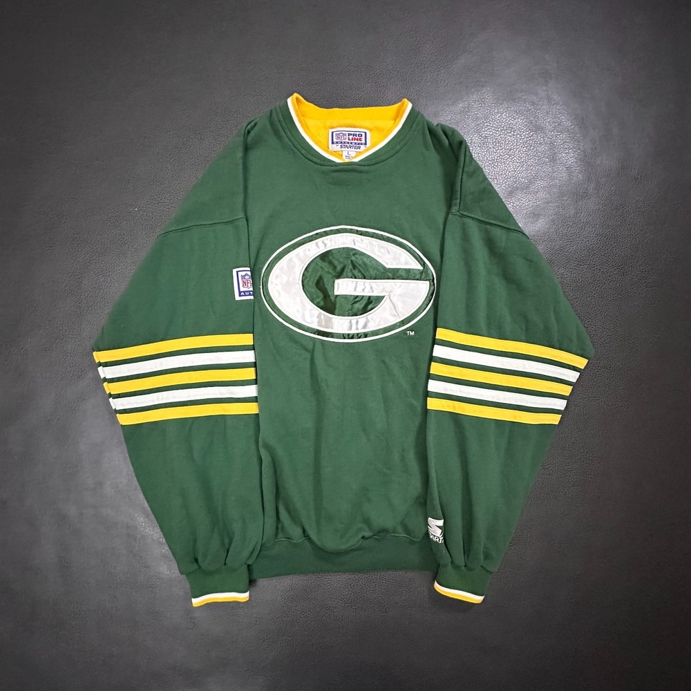 Vintage 1990s Green Bay Packers Sweatshirt Mens Large Green Relaxed Starter NFL